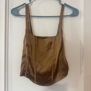 Hollister Brown Satin Camisole Top